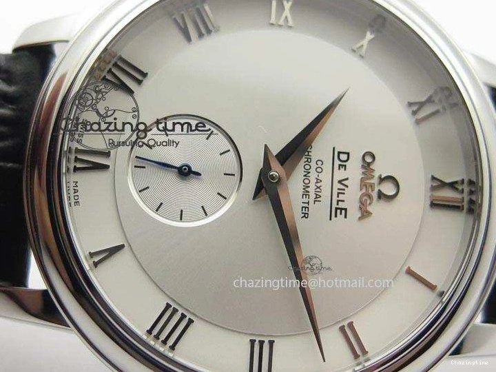 0420 Flexible De Ville MK 1:1 Best Edition SS White Dial On Black Leather Asian Seagull T1701 (Sec@6) 8244